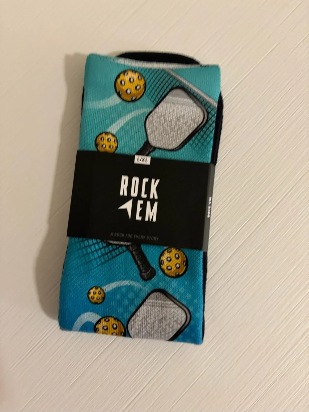 🎾🏓Unisex Viral Blue & Teal Pickleball Socks - L/XL 🏓🎾